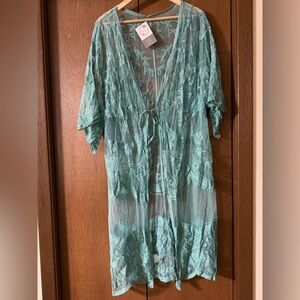 Elegant Lace Cardigan - Teal
